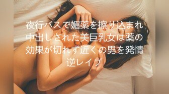 夜行バスで媚薬を擦り込まれ中出しされた美巨乳女は薬の効果が切れず近くの男を発情逆レイプ