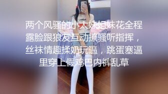 两个风骚的小太妹姐妹花全程露脸跟狼友互动撩骚听指挥，丝袜情趣揉奶玩逼，跳蛋塞逼里穿上假鸡巴内裤乱草