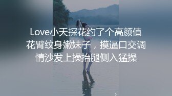 Love小天探花约了个高颜值花臂纹身嫩妹子，摸逼口交调情沙发上操抬腿侧入猛操